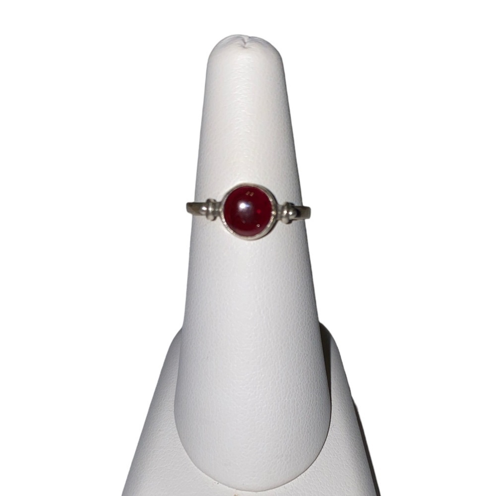 Sterling Silver Garnet Ring Size 6